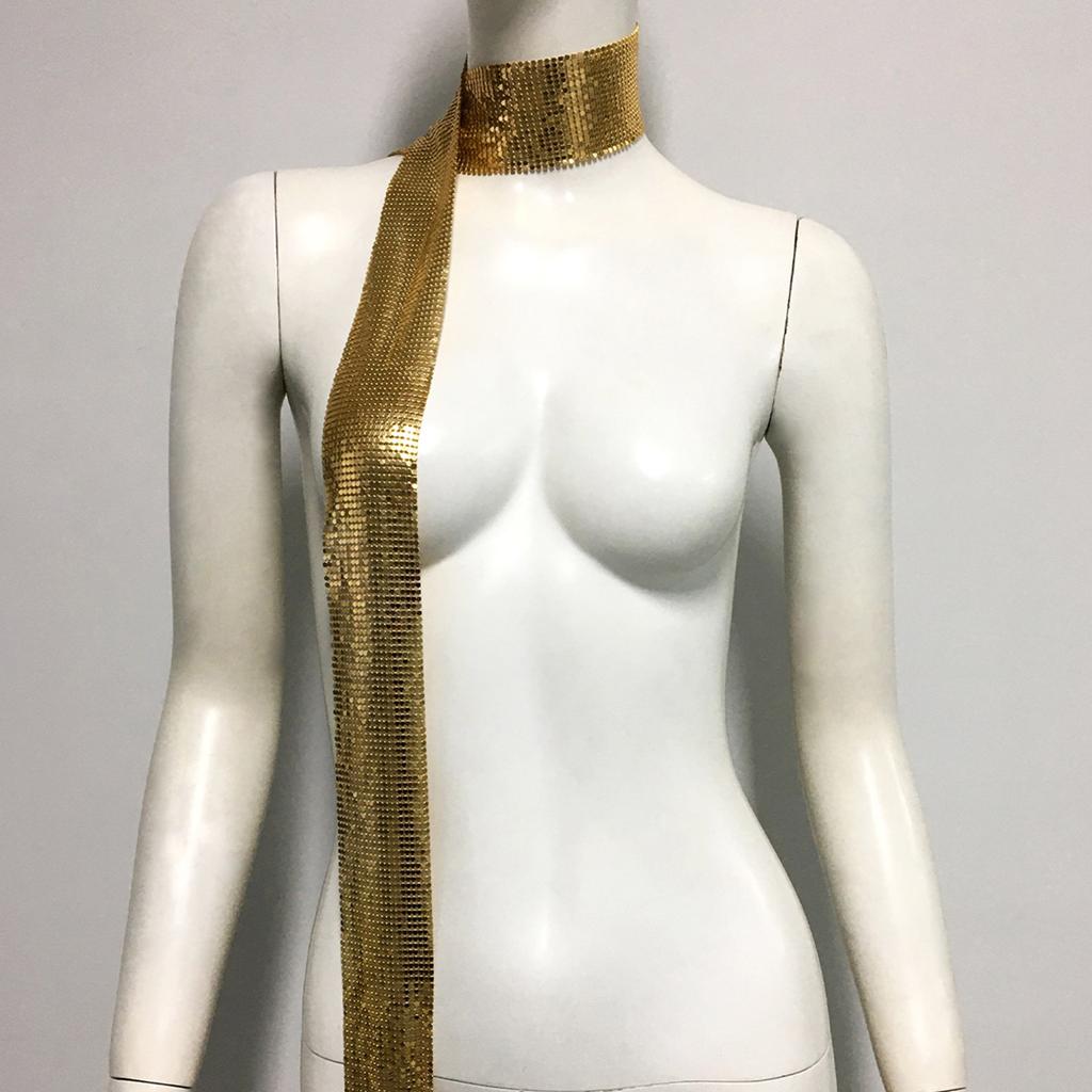 Блестящий шарф для женщин Цепочка-воротник Полностью пайетки Ночной клуб Вечеринка Рейвы Костюм Блинг-блинг Чокер