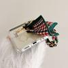 Woman Portable Chain Of Silk Scarves Phone Case For Samsung Galaxy Z Flip 4 3 5g Hinge Full Protection Clear Hard Pc Cover