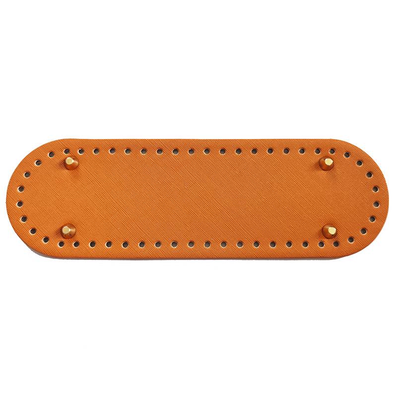 "Сумка крючком 8x26": Овальная сумка ручной работы из шерсти с кожаным дном.