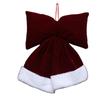 Flocking Christmas Tree Bowknot Wine Red Bowknot Hanging Ornament  Mall Atmosphere