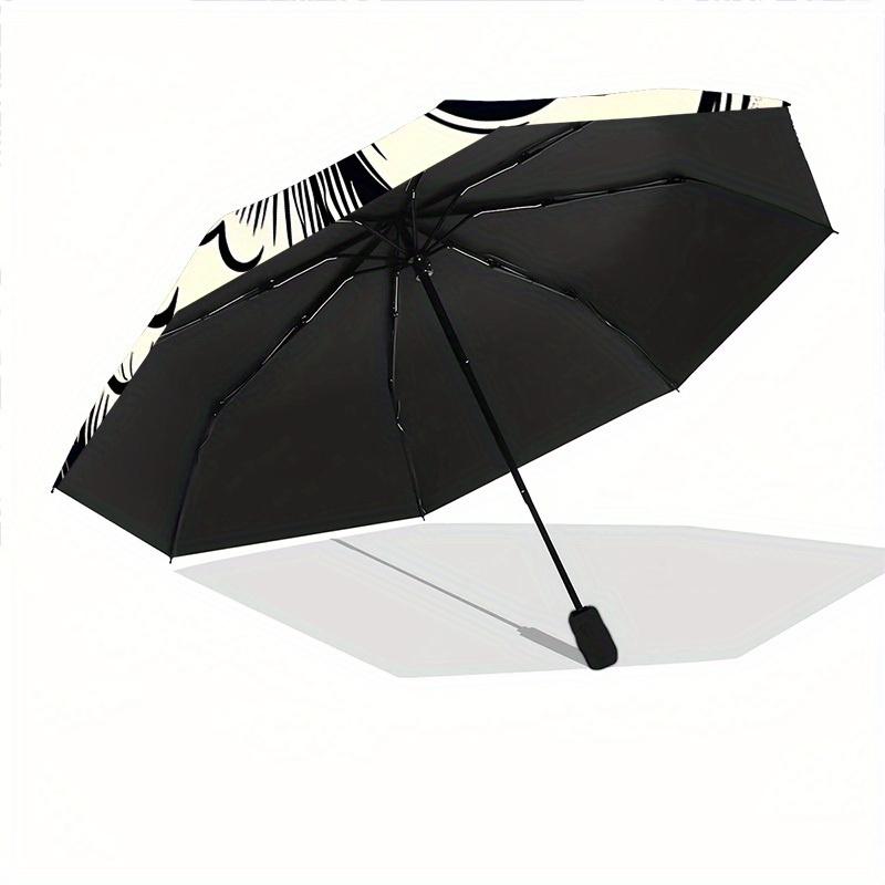 1pc Owl Art Automatic Open/close Umbrella, 8-Rib sturdy structure, Portable Travel Umbrella, Parties, Everyday Use, Outdoor Accessory, Artis