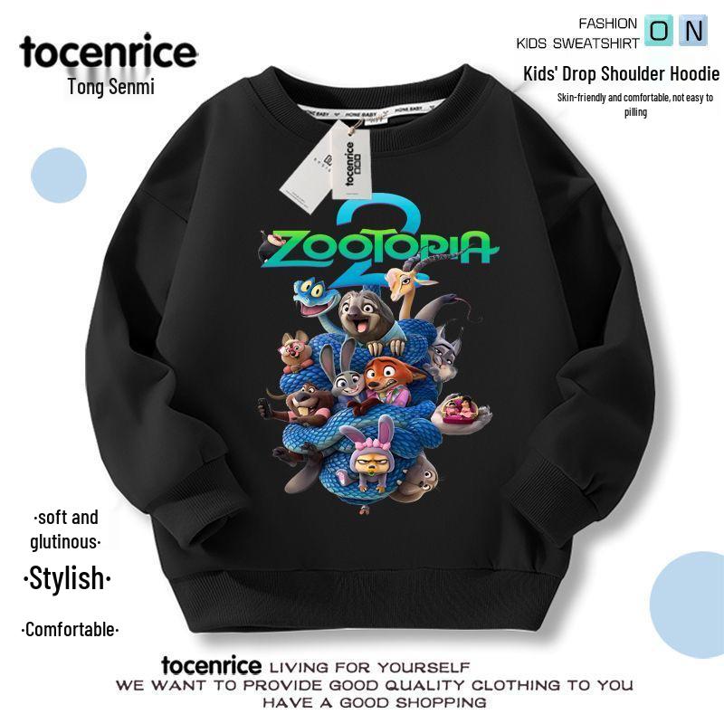 Zootopia 2 Kids' Hoodie: Nick Wilde & Judy Hopps, Autumn/Winter Long Sleeve Base Layer for Boys & Girls, Sizes 8.
