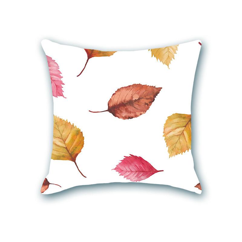 New Plant Print Decorative Imitation Super Soft Pillow Case Nordic Floral Sofa Office Bedside Cushion Cover