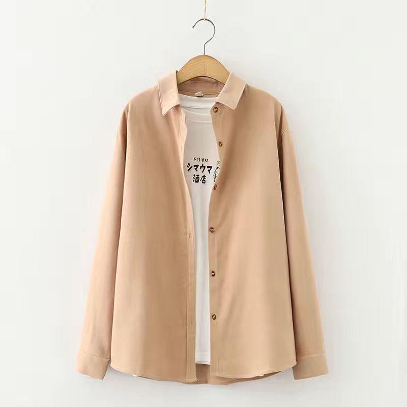 Женская вельветовая однотонная свободная рубашка с длинными рукавами, женская куртка