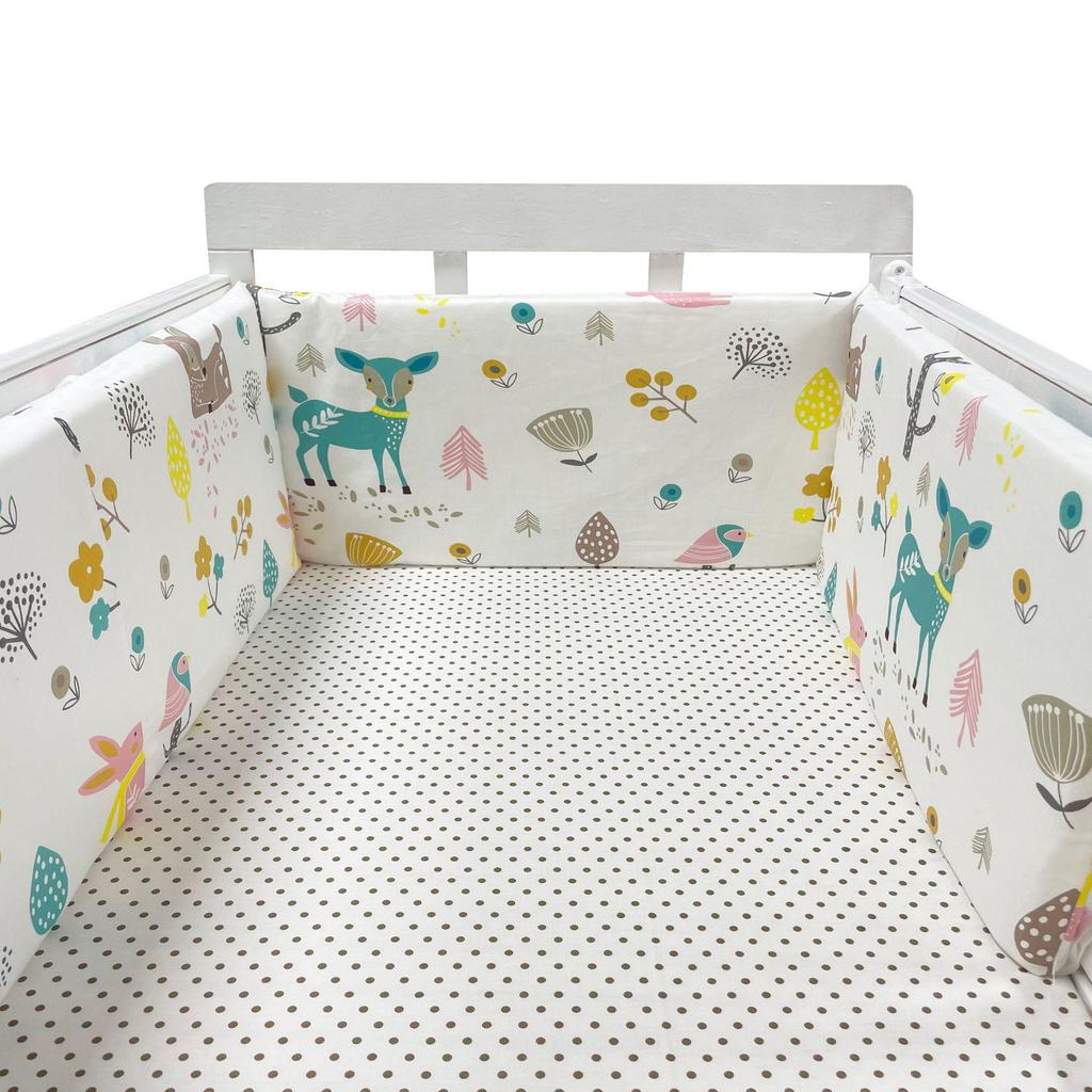 Soft Pure Cotton Removable and Washable Baby Crib Bumper, Anti-Collision, One-Piece Design
