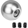 Round Ball Shift Knob, Aluminum Alloy Car Gear Shift Knob, Stick Shifter Knobs Head, Universal Shifter Knobs with 3 Adapters (M8, M10, M12), Fits
