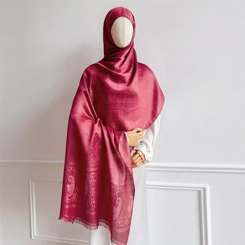 Luxury Paisley Pattern Women Hijab Gold Thread Jacquard Scarf Muslim Wraps Ramadan Islam Headscarf Shawl Turban Neckerchief