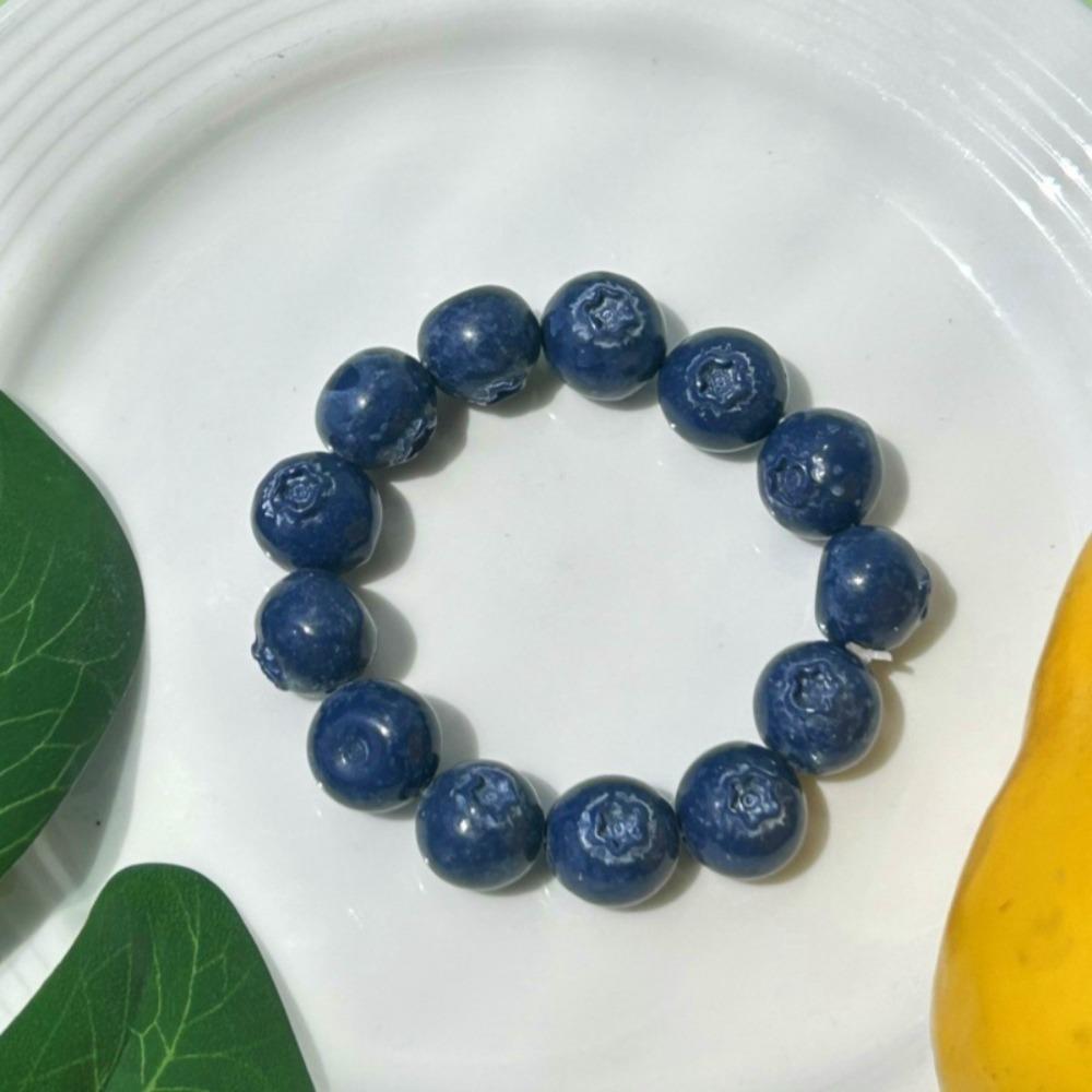 Y2K 3D Fruit Resin Fruit Bracelet Elastic Rope Apple Mangosteen Peach Fruit Beaded Bracelet Multi-color Cartoon Bracelet Summer