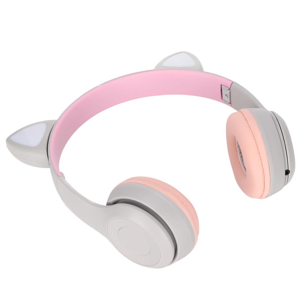 Bluetooth-гарнитура с кошачьими ушками и шумоподавлением, выдвижная беспроводная, подключаемая карта, светодиодный цветной светильник для детей