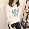 Осень 2023 г. Корейские топы с рисунком - женские футболки с длинными рукавами в однотонных цветах
