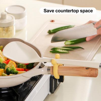 Держатель для лопатки, подставка для ложки, термостойкий, нескользящий, силиконовый держатель для ложки для кастрюли, зажим, мини-держатель для лопатки для плиты