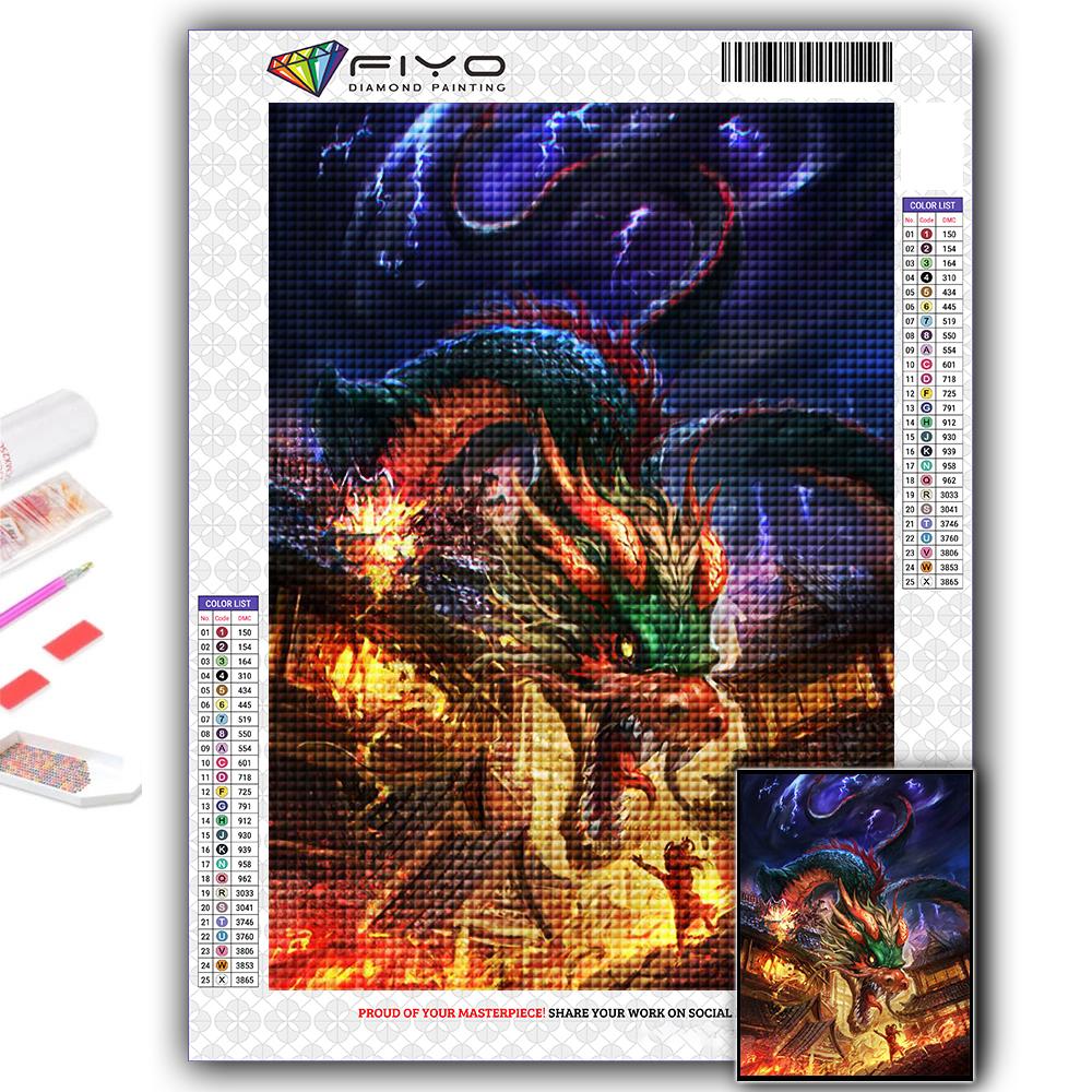 5D DIY Алмазная картина Китайский дракон Вышивка крестиком Алмазная художественная вышивка Мозаика Домашний деко