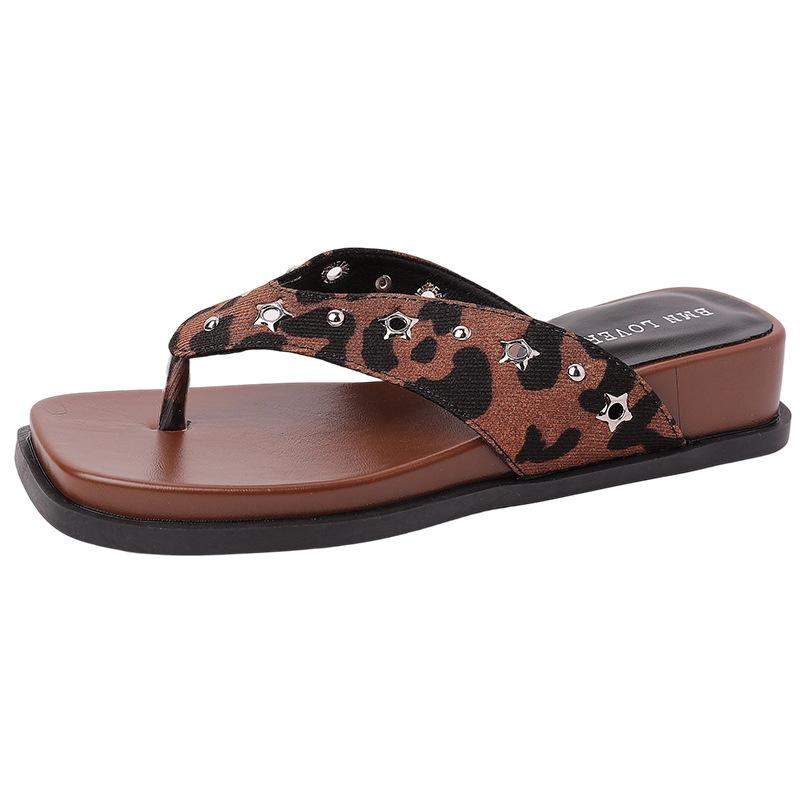 Квадратный носок клетчатые толстоподошвенные женские шлепанцы модный летний универсальный дизайн носок отпуск танкетка шлепанцы сандалии