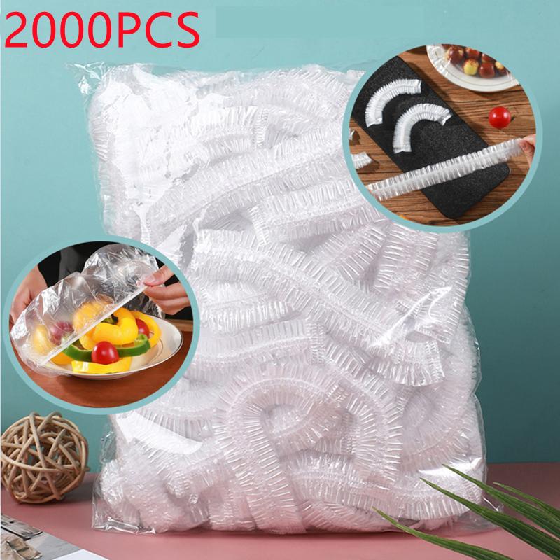 2000/1000/300/100 Pcs Disposable Lids for Food Conservation of The Refrigerator Plastic Packaging Food Covers Shoe Covers Shower Hats Bowls Hats Bag