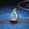 New 1ct Fashion Water Drop Real Moissanite Diamond Necklace For Women S925 Silver Women's Clavicle Chain Trendy  Party Gift