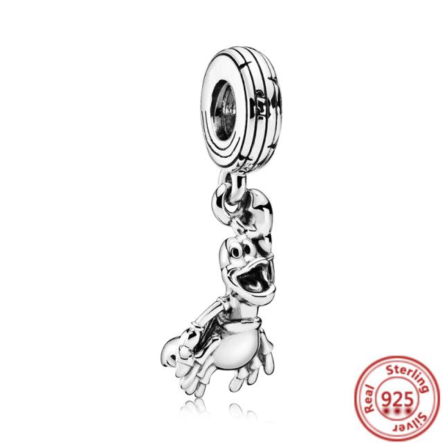 925 Silver Animal Character Love Series Clip Beads Pendant Fit Original  Charm Accessories Bracelet for Women DIY Jewelry