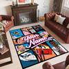 Personalized Crystal Velvet Carpet Custom Name Text,GTA Anti Slip Area Rug For Home Decoration