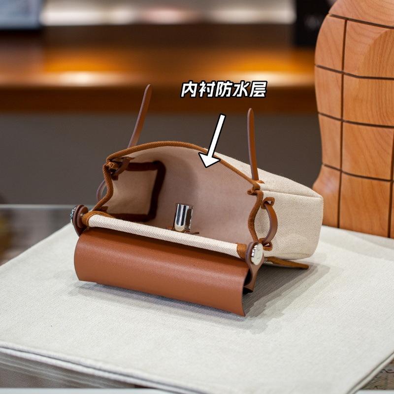 2025 Новинка 20 см сумка из коровьей кожи с холстом и кожей + мини-сумка через плечо из натуральной кожи и ткани