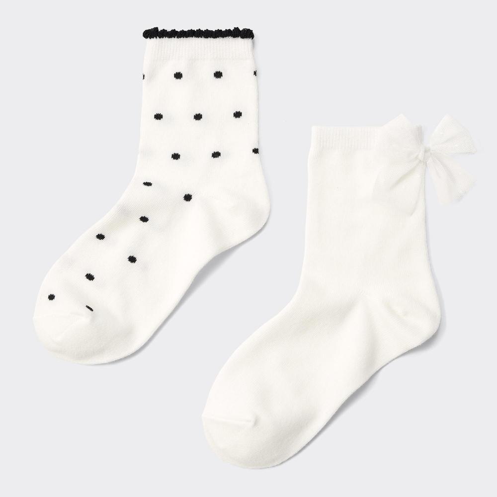 GU by Uniqlo Детские носки унисекс 2p Ribbon Dot 