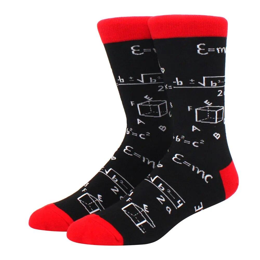 1 пара мужских забавных хип-хоп носков средней длины с принтом скейтборда, пива, счастливого искусства, EU38-46