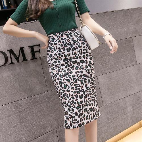 Летняя элегантная юбка-карандаш с мультяшным принтом, женская облегающая юбка до колена с высокой талией, женская