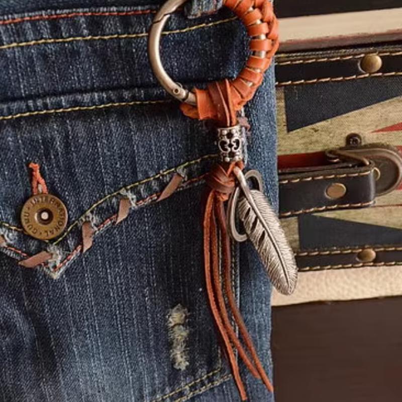 Fashion Leather Tassel for Women Men Girl Pendant Lobster Clasp Key Chains Rings Bag Accessories Bag Charm