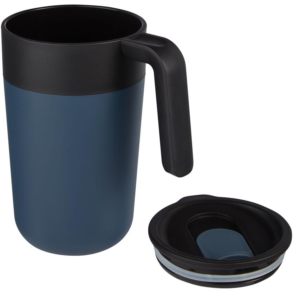 Glass "Nordia" 400 ml recycled double-wall mug Dark blue
