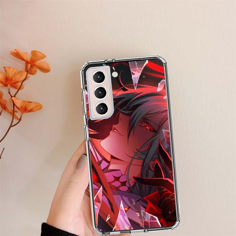 Арлекино Genshin Impact Прозрачные чехлы для телефонов Samsung S26 Ultra Galaxy S25 Edge S24 S23 FE S21 Plus S20 S22 S10 Чехол Узор