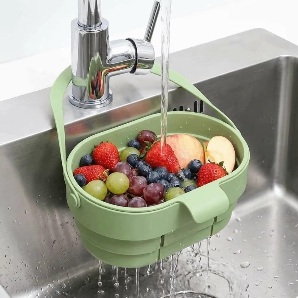 Collapsible Fruit Washing Basket Hanging Food Strainer Filter Kitchen Supplies
