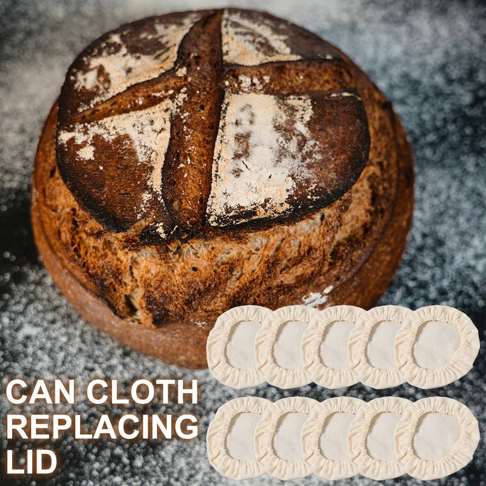 10Pcs Elastic Cloth Sourdough Fermentation Jar Lid Breathable Dust Cover Portable Use