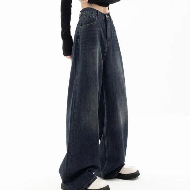 Винтажные женские широкие джинсы Harajuku мешковатые джинсовые брюки большого размера в стиле гранж уличная одежда Y2k осенние брюки корейская мода
