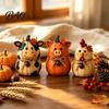 Desktop Fall Party Decor 3PCS Rustic Autumn Harvest Wooden Ornaments, Animal Designs Retro Country Style Thanksgiving Ornaments Distressed Farmhouse