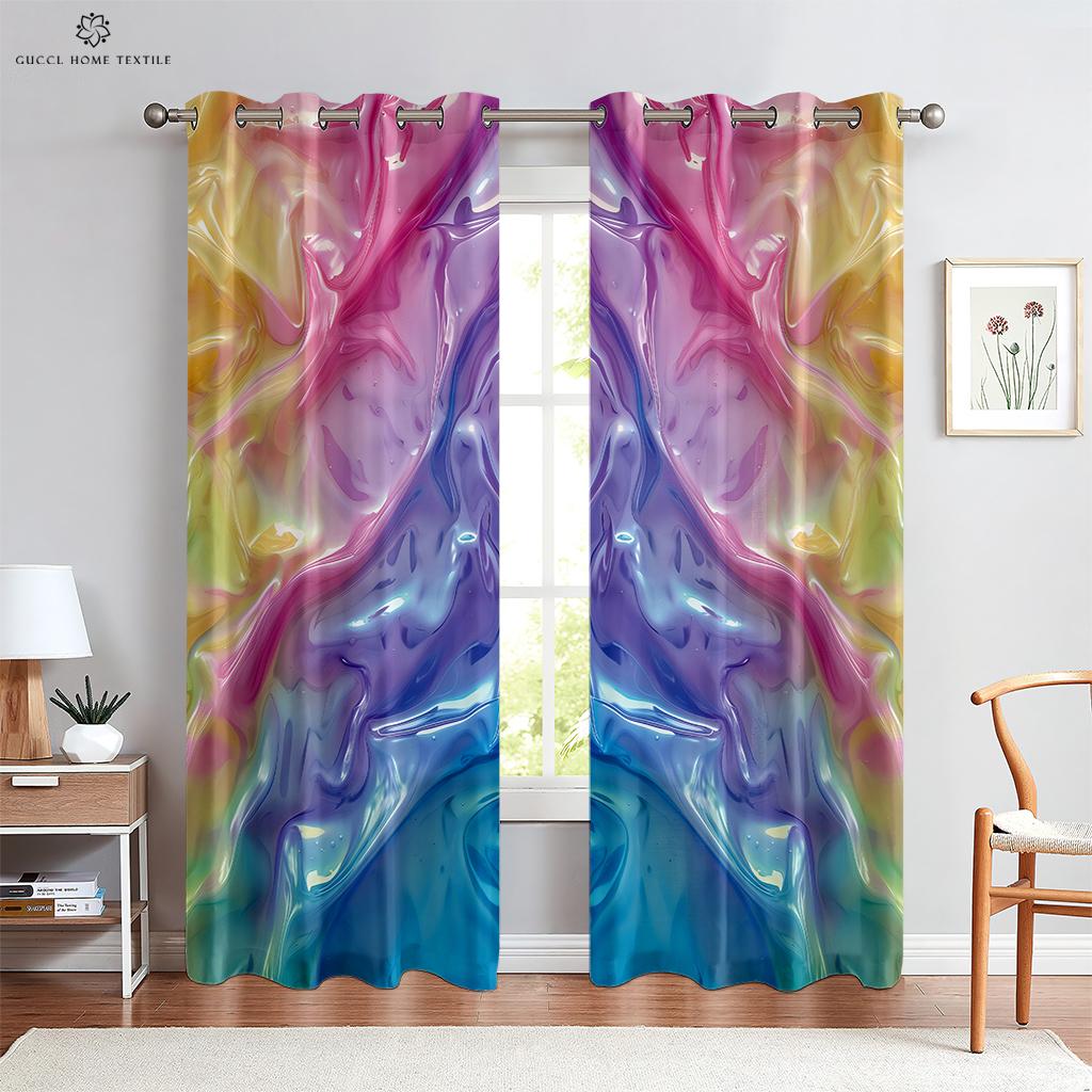 Занавески с принтом радужного единорога для детей, спальни, гостиной, кухни, украшение дома, можно изготовить на заказ