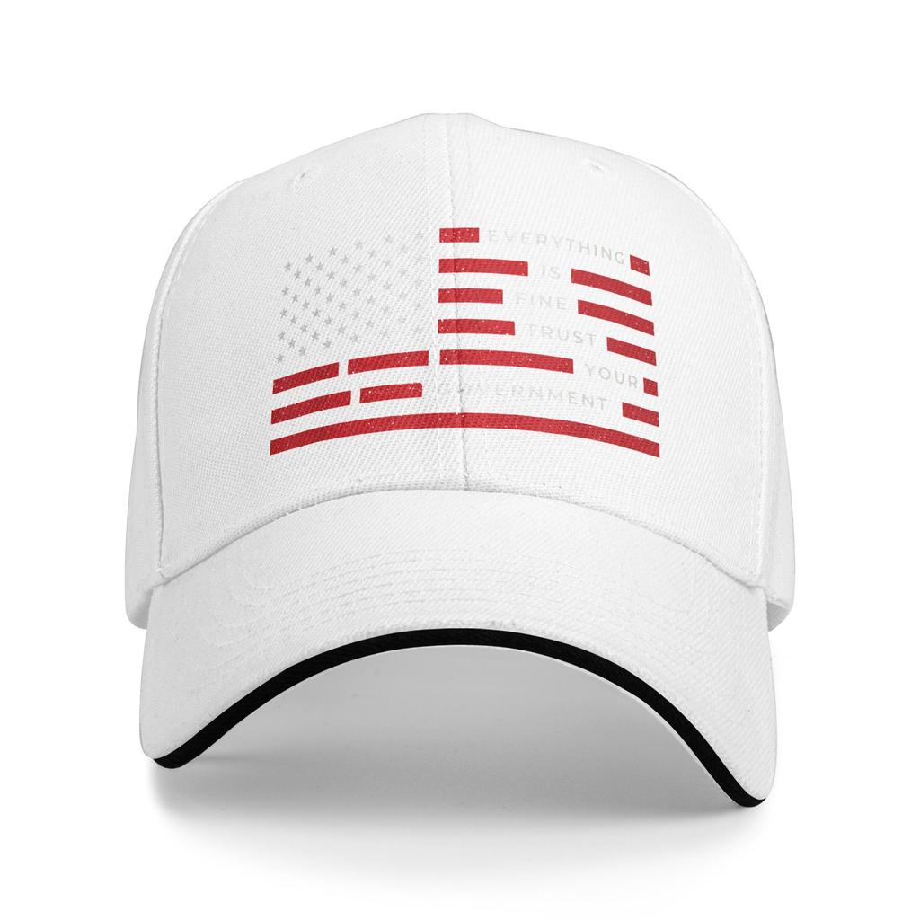 Summer Everything is Fine Trust Your Government Baseball Cap Hunting Camping Casual Sun Trucker Hat Male Sun-Proof Baseball Caps
