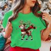 New Christmas Elk Printed T-Shirts Men Women Summer Tee Shirt Femme Casual Elk Short Sleeve Round Neck Tops Christmas T-Shirts