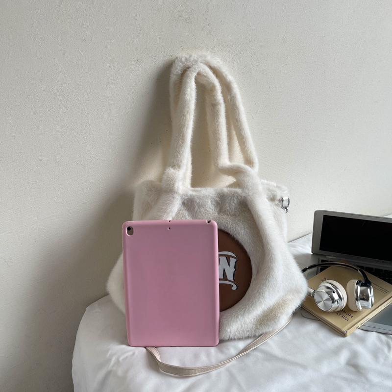 Plush Large Capacity Tote Bag Women's Shoulder Bag Commuter Underarm Bag