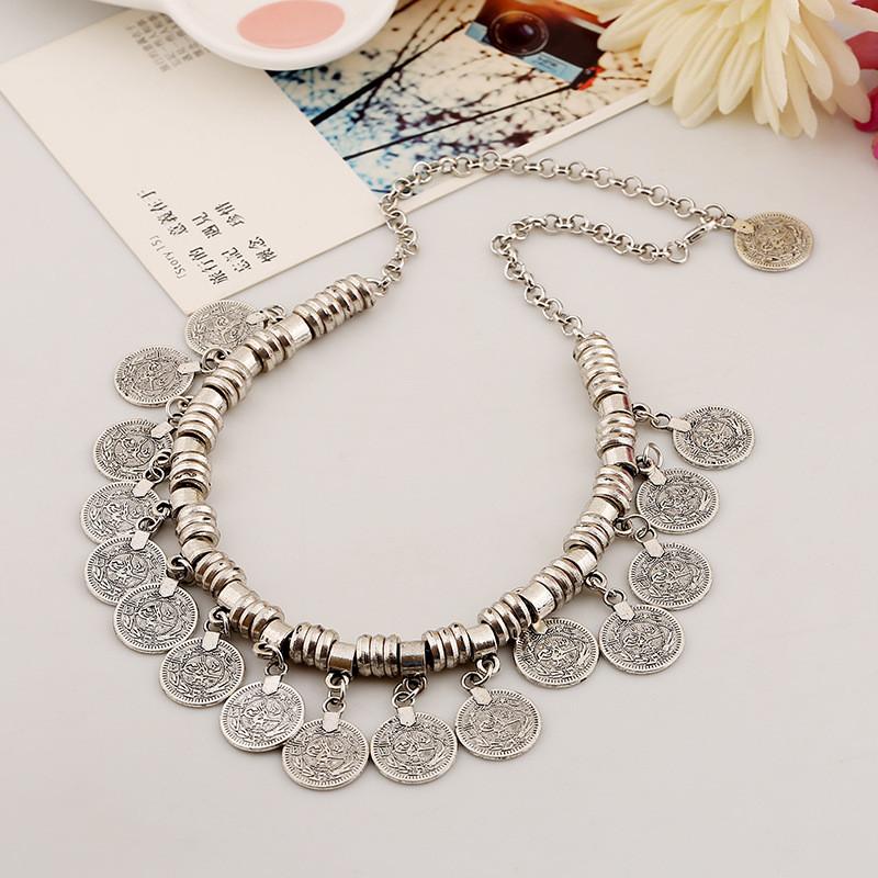 Retro Coin Jewelry Necklace With Alloy And Electroplating For Travel Souvenir And Gift Giving