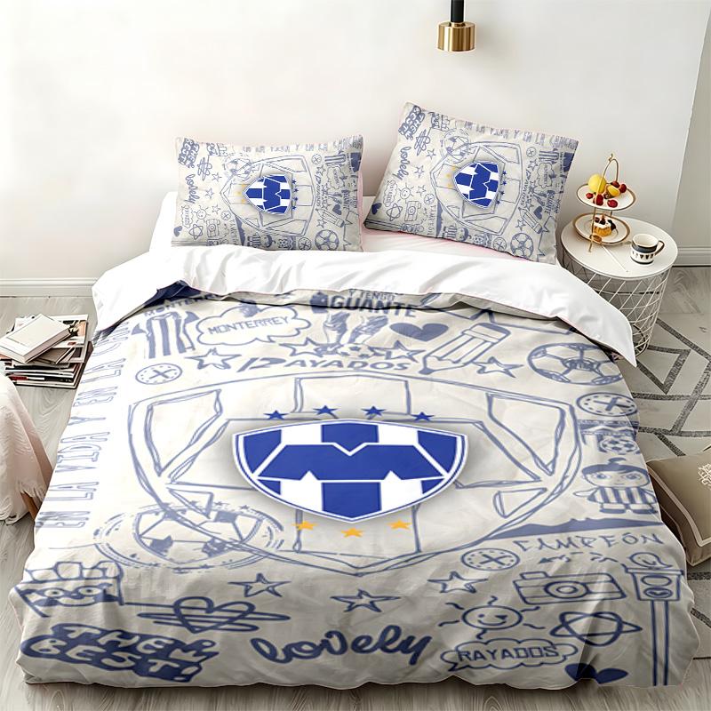 Club de Futboll Monterrey ICON 3pc set Perfect for bedroom use Comfortable bedding set includes a duvet cover and two pillowcases Ideal birthday or Ch