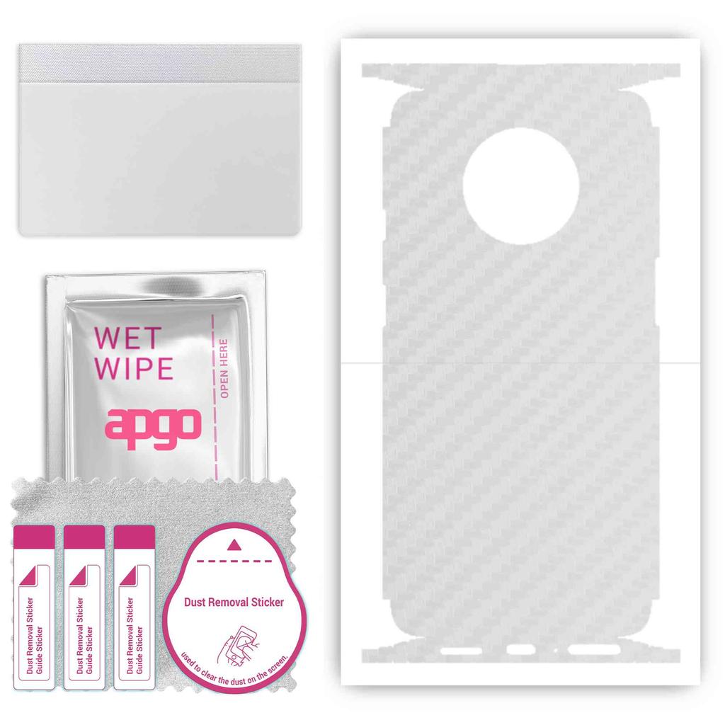 apgo Protective Skin Sticker for the Back+sides Compatible with OnePlus 7T, Full Wrap Film, Foil, Vinyl - Pattern Transparent Carbon