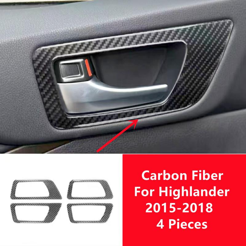 Углеродное волокно автомобиля внутренняя дверная чаша крышка окна панель управления отделка полоски наклейки для салона автомобиля Toyota Highlander