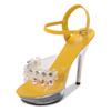 Woman Transparent Super High Heel Summer Female Waterproof Water Drill Sexy Fairy Stiletto Sandals 15cm Heel 5cm Platfrom LFD