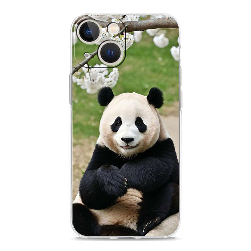 Чехол для телефона iPhone 17 Чехлы iPhone Air 16 15 12 13 14 Pro Max 7 8 Plus 16Pro iPhone11 Прозрачный Мягкий чехол панда