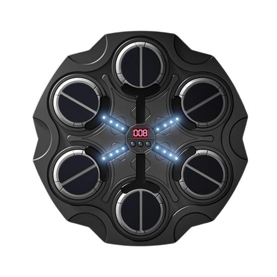 Музыкальный боксерский тренажер с перчатками, настенная боксерская мишень, совместимая с Bluetooth, со светодиодной подсветкой, 9 регулируемых скоростей, электронный боксерский тренажер, подушка для отработки ударов