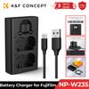 Зарядное устройство K&F CONCEPT NP-W235 с ЖК-экраном, Micro USB и Type-C для камер Fujifilm X-T5 X-T4 GFX 100S
