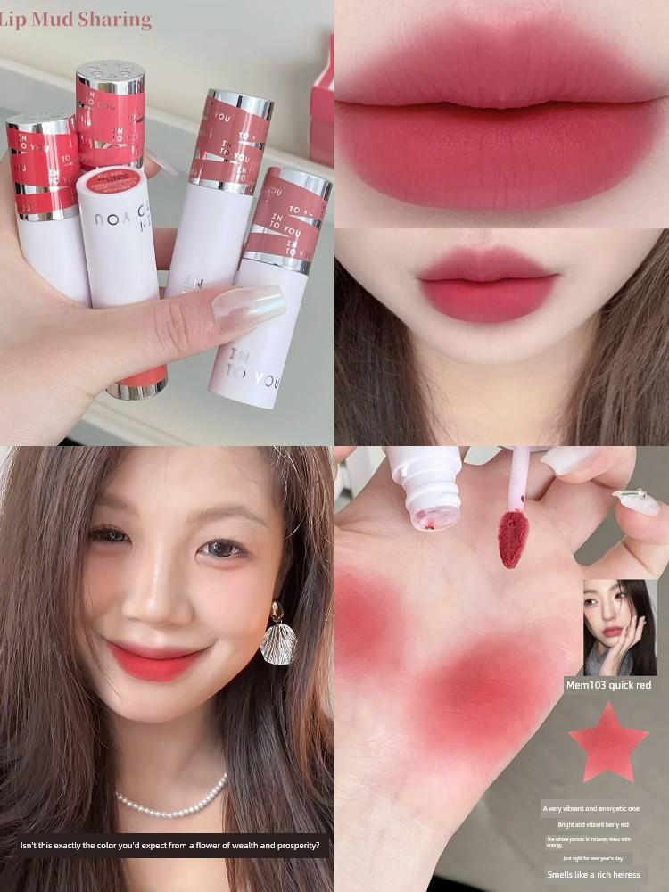 Into You Heroine Lip Mud Nude Color Lipstick Matte Matte Affordable Student-Friendly Whitening Genuine Intoyou