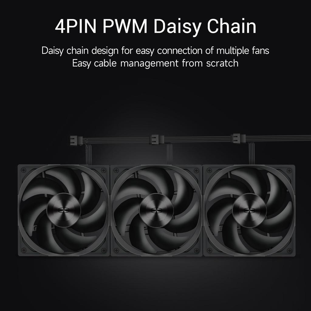 PCCOOLER F5 R120 120мм Охлаждение для ПК 120мм PWM 4-контактный FDB Корпусной 2200 об/мин Гирляндное подключение ПК 86CFM 3 режима Качественный компьютерный вентилятор для корпуса ПК Б/У