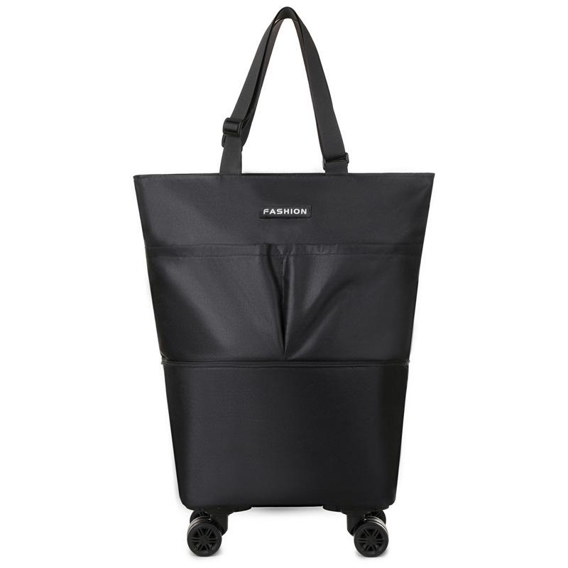 Новая вместительная дорожная сумка на колесах с поворотом на 360 градусов, сумка для продуктов, сумка на колесиках с выдвижной ручкой и колесами