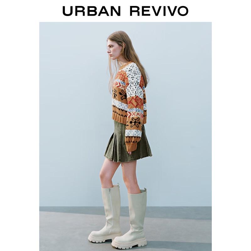 Женский трикотажный свитер UR 2025 Весна в стиле ретро с узором Fair Isle