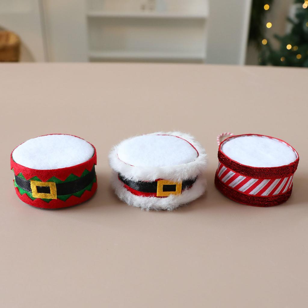 Christmas Small Drum Decoration Pendant DIY Christmas Decorations Fabric Foam Drum Pendant