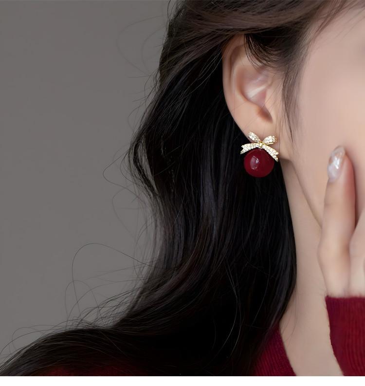 New Year's Red Earrings for Women
